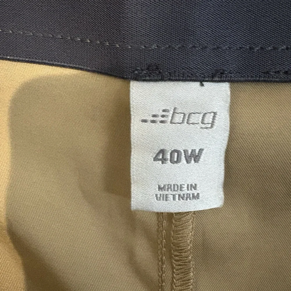 BCG Golf Shorts Men 40 Tan Khaki Performance Stretch 9